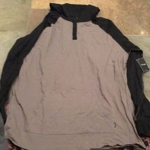 TAVIK black/charcoal baseball tee shirt w/hood